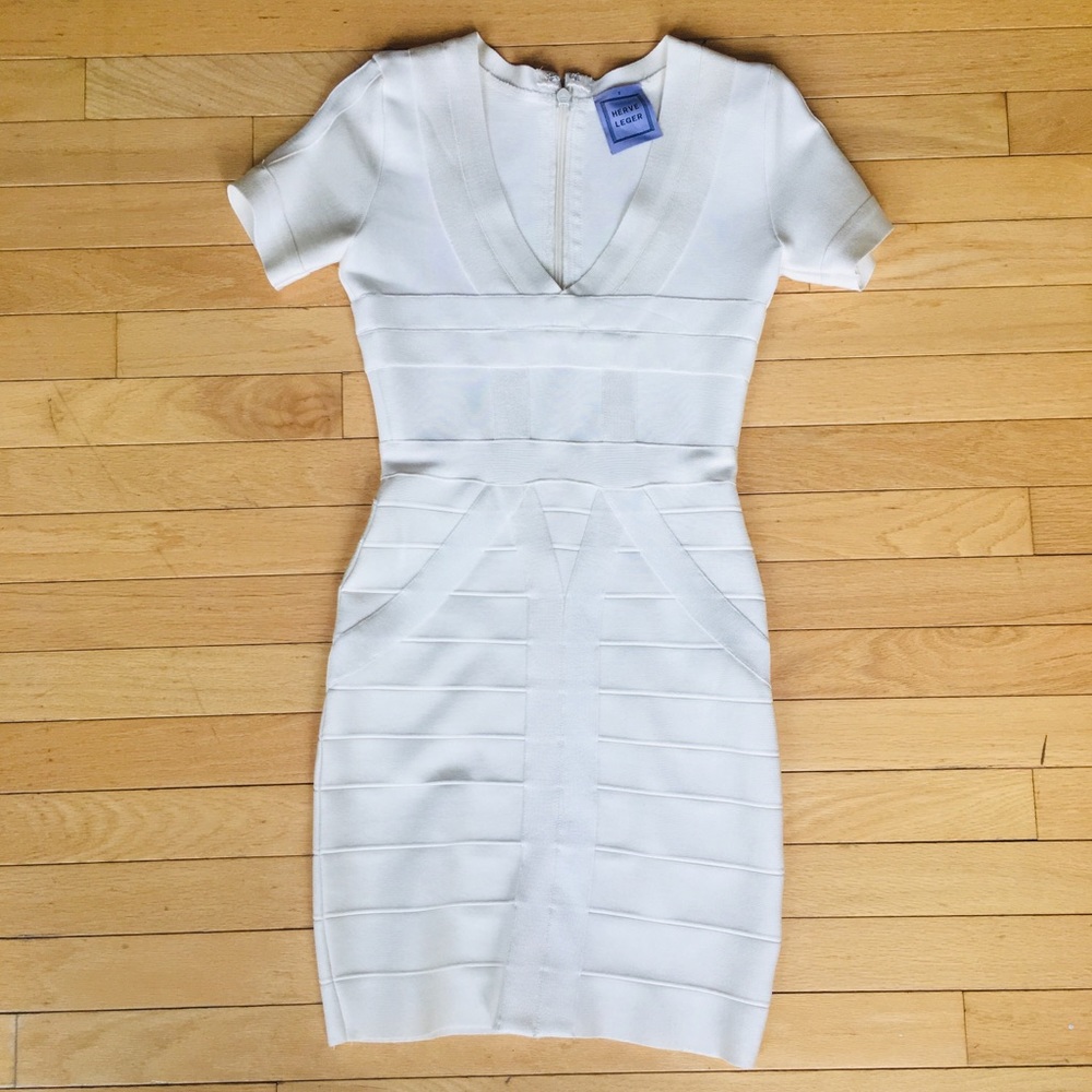 Herve Leger White Bodycon dress Small